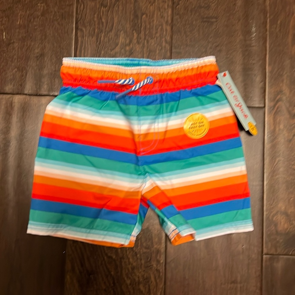 NWT Cat and Jack Toddler Boys Striped Swim Trunks